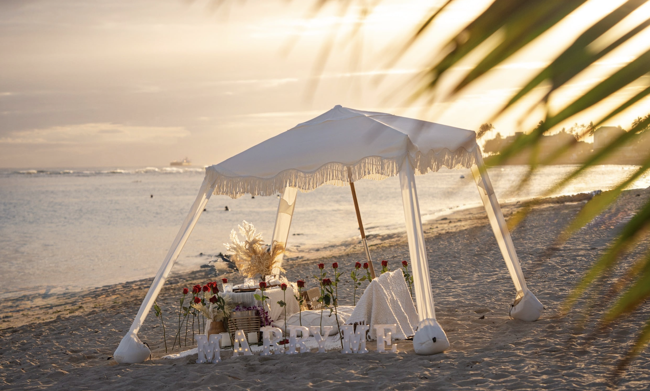 Annie Hawaii Luxury Picnic offer luxury picnic proposal on Oahu - Hawaii